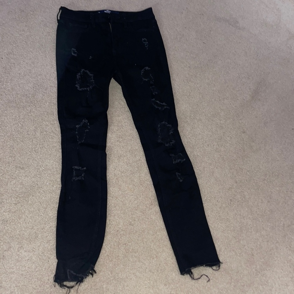 Hollister High-Rise super skinny classic stretch black jeans